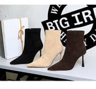 Elegant langry fashion suede ankle boots in black, beige, brown