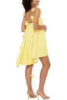Yellow floral-embellished Casual Loose Vacation Dress for elegant fashion and comfort