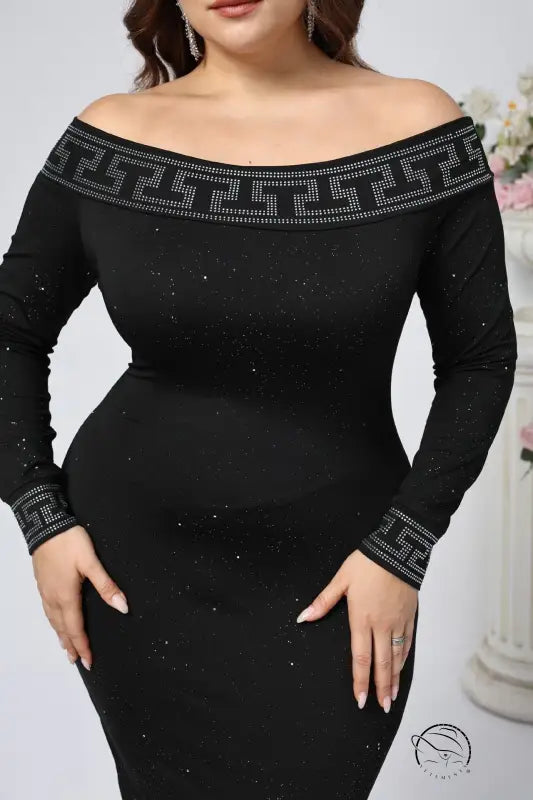 Elegant Sheath Pencil Long Sleeve Maxi Dress