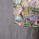 Langry fashion beige lace dress with embroidered pastel flowers