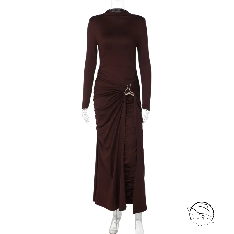 Sleek burgundy langry fashion sheath dress with ruched waist