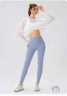 Women Yoga Blouse Long Sleeve Lightweight Breathable Workout Top Loose Outdoor Running Casual Sports