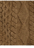 Langry fashion brown faux fur blanket in diamond plaid wool jacket