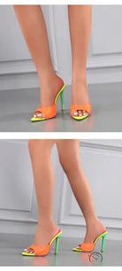 Multi Colors Super High Heel Sandals
