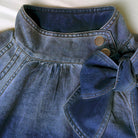 Langry denim jacket with bow, stylish fashion ملابس for casual elegance