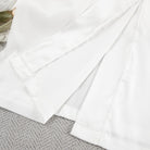 Langry white satin pajama pants with elastic waistband for fashion homewear