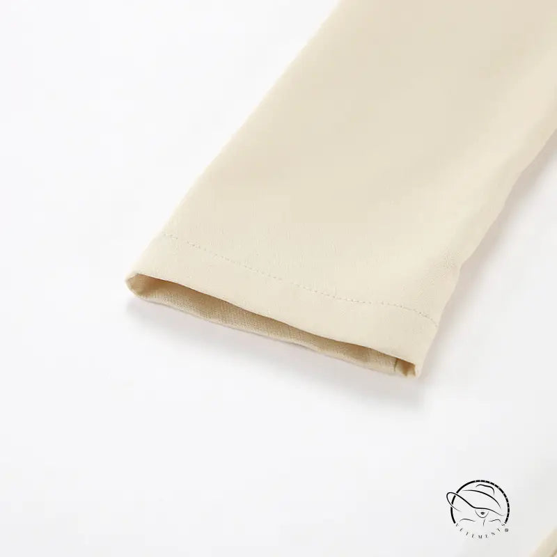 Elegant puff sleeve tight split dress with beige fabric sleeve