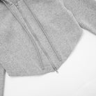 Cozy heather gray quilted zip-up hoodie from Langry fashion ملابس