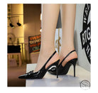 Cocktail Low Cut Back Strap High Heel