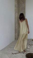 Cream-colored langry fashion maxi dress for comfortable daily pajamas