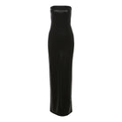 Black strapless floor-length fitted dress from Graceful Fashionable Dress, ideal for langry fashion