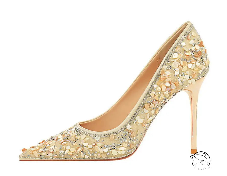 French Small Sharp Point High Heels