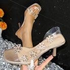 Rhinestone Floral High Heel