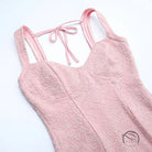 Pink lace camisole in elegant hip langry fashion jumpsuit with bow detail