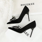 Double Layer Bow Decoration High Heels