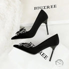 Double Layer Bow Decoration High Heels