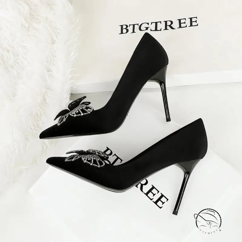 Double Layer Bow Decoration High Heels