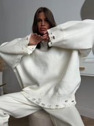 Winter Knitted Ankle Tight Pants Turtleneck Sweater Set