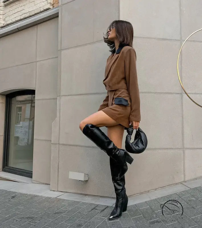 High Sense Casual Short Skirt Two Piece Sets