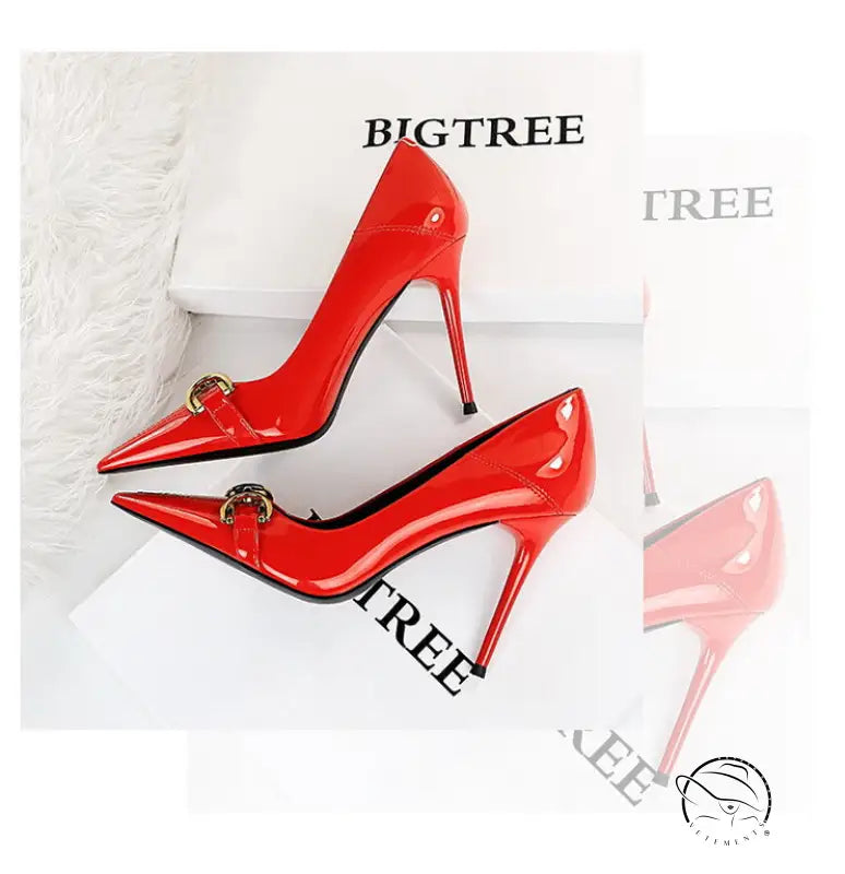 Shiny Patent Leather Office High Heel