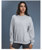 Heather gray long sleeve casual pullover hoodie in soft cotton blend