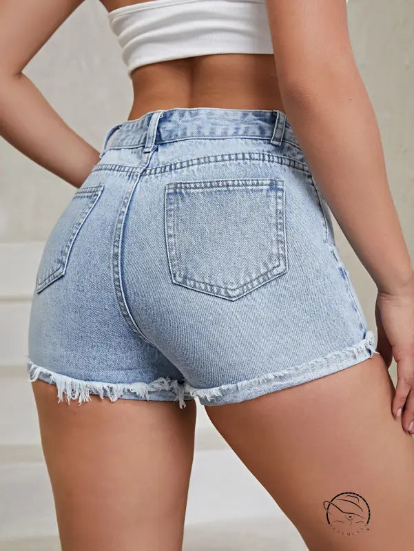 Comfortable Slim Denim Shorts Pocket Casual