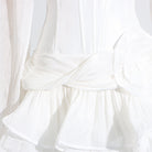 Elegant white ruffled blouse with bell sleeves in Langry fashion