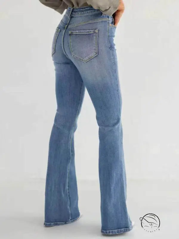Slim Stretch High Waisted Cut Pants Jeans