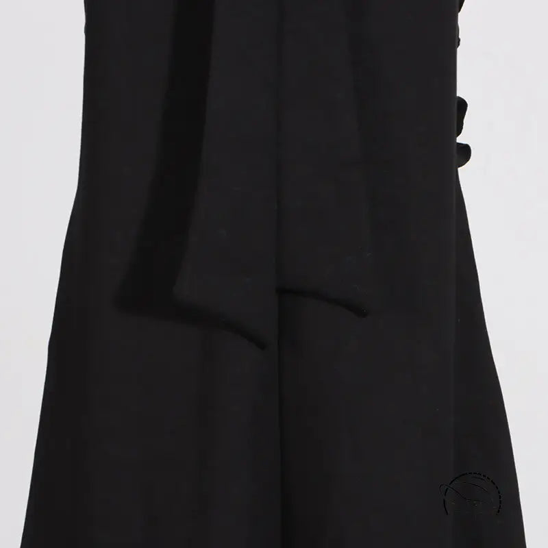 Black belted retro socialite dress with tie bow design