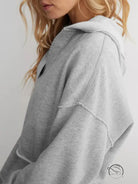 Light gray oversized langry fashion hoodie sweatshirt with dropped shoulders