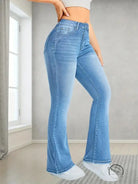 Comfy Jeans Stretch Multi Craft Pocket Design Slim Fit Light Blue Trousers