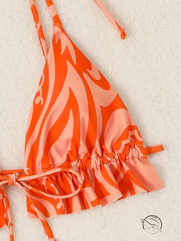 Bikini Swimsuit Printed Lace Up Spring Beach Women