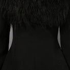 Elegant business blazer: black fur-trimmed langry fashion jacket