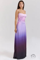 Elegant ombre purple langry slip dress in fashion ملابس style