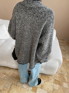 Fashionable Double Pocket Loose Knitted Sweater Coat