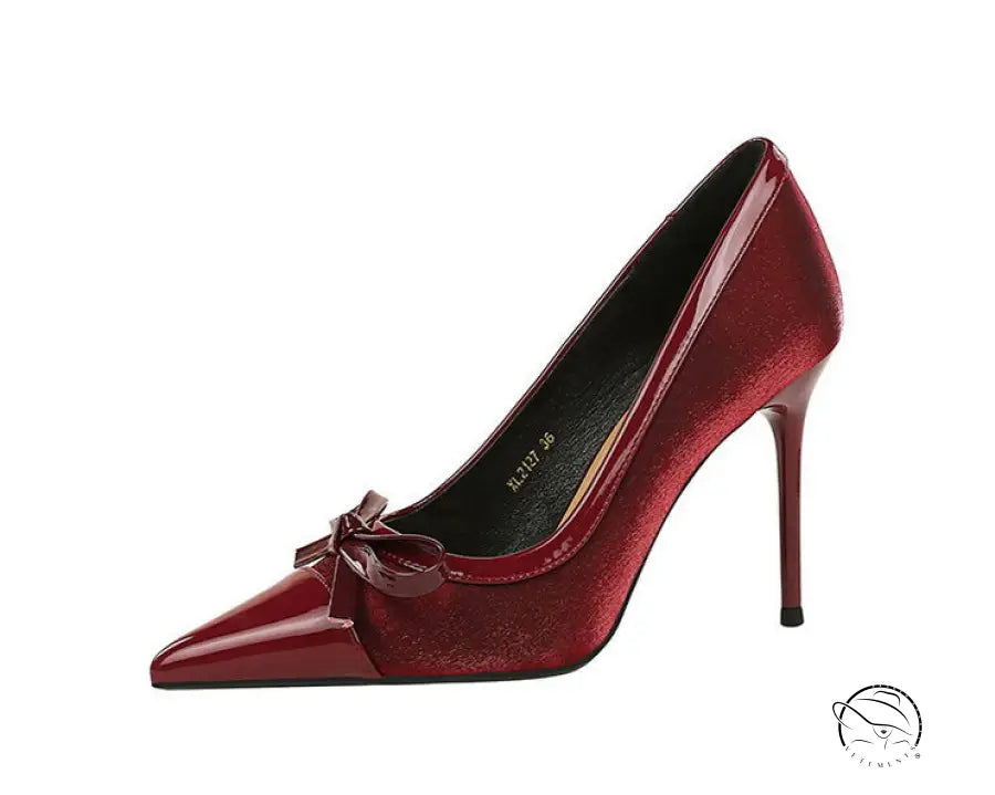 Cocktail Satin Stitching Stiletto Heel High