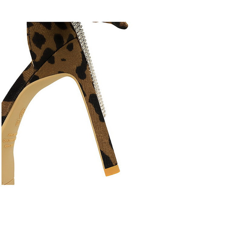 Cocktail Open Toe Platform Rhinestone Back Bowknot High Heel