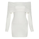 Elegant white off-shoulder langry fashion dress with corset bodice