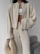 Zara cream corduroy oversized jacket with zipper pockets in enchanting fashion trousers