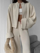 Zara cream corduroy oversized jacket with zipper, pockets, enchanting langry fashion trousers