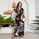 Colorful butterfly-patterned maxi dress from Holiday Beach Dress, perfect for fashionable ملابس for holidays