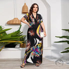 Colorful butterfly-patterned holiday beach dress