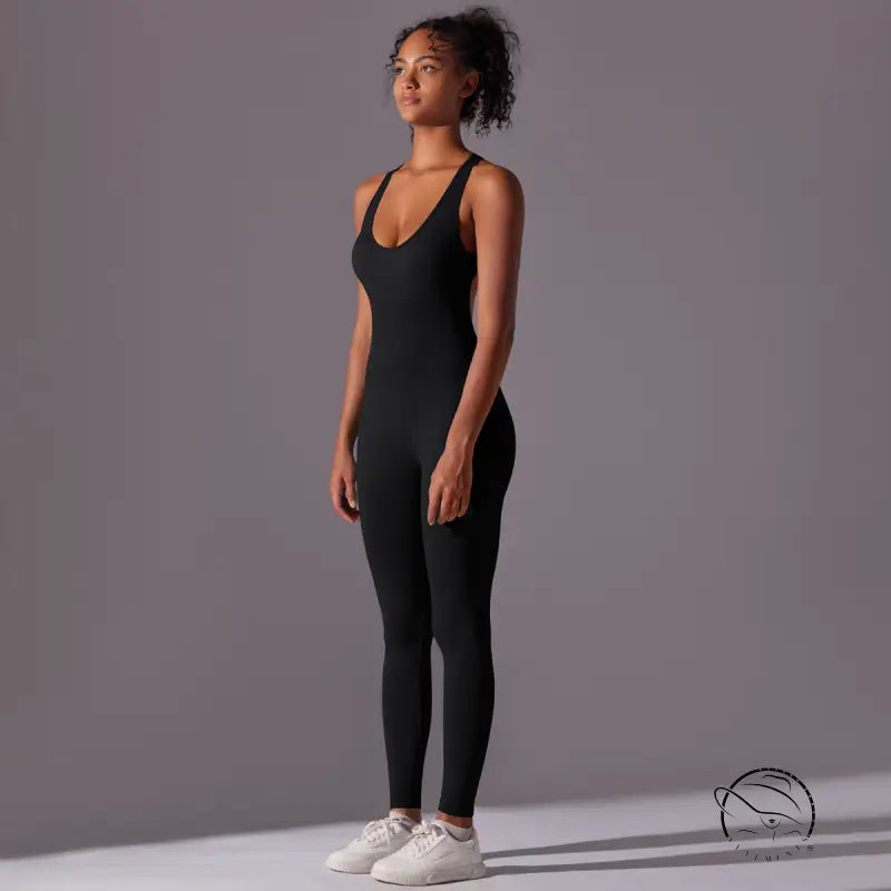 Spring Gym Seamless Shaping Yoga Jumpsuit Integrated Belly Contracting Close Fitting Sports Back one Piece