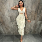 Enchanting Ruffled Split Dress