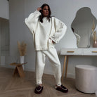 Winter Knitted Ankle Tight Pants Turtleneck Sweater Set