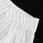 Elegant Striped Top Wide Leg Pants Office Two Piece Sets