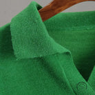 Vibrant green langry fashion knitted sweater with polo collar texture
