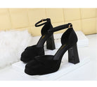 Black suede Dior platform heels with ankle strap in Strap Super High Heel fashion