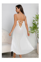 High Slit Multi Color Pearl Decoration Nightdress