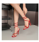Summer Snake Shaped Rhinestone High Heel